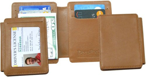 6 Card Slot Money Clip Wallet in Ludlow in dark taupe